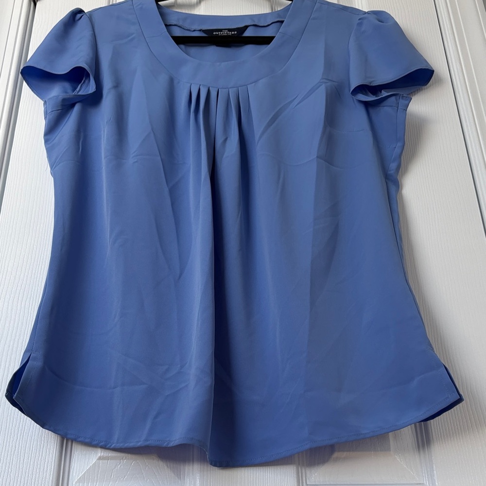 NWOT Lands' End Blue Pleated Blouse - Size 10 - Picture 10 of 14